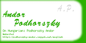 andor podhorszky business card